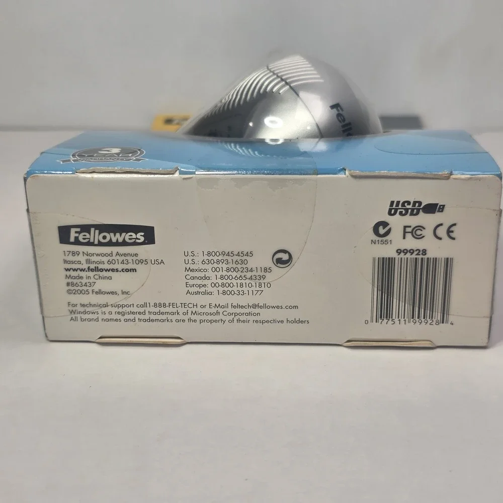 Fellowes Micro Trac Handheld Trackball Laptop Mouse 99928 New In Box